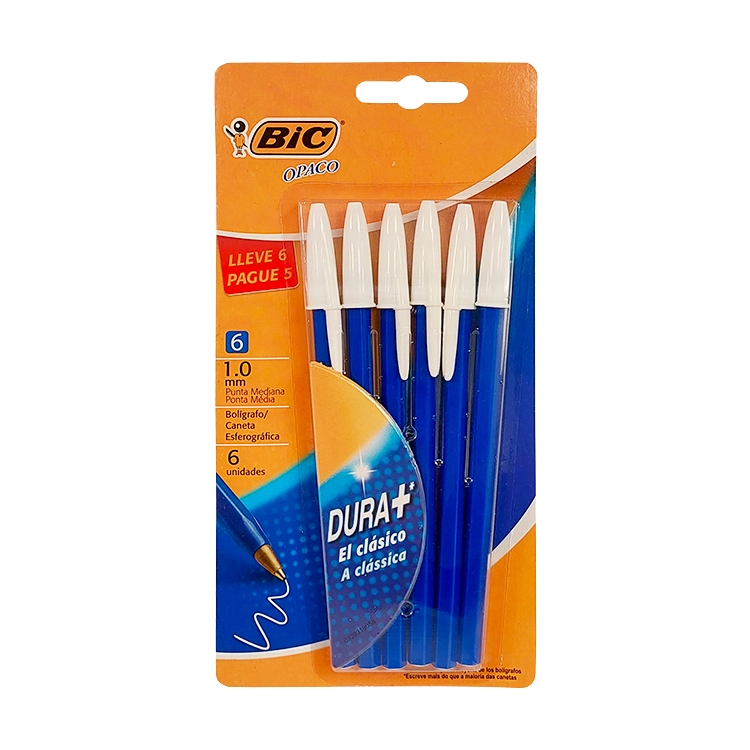 Boligrafo Lapicera Escolar Bic Blister X 6 Azul Art.908450